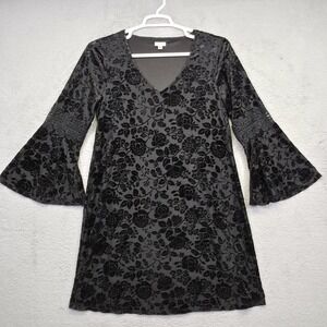 Vintage Spense Dress Womens 12 Velvet Burnout Floral Whimsigoth Vamp Tunic Y2K‎